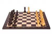 Zestaw szachowy French Lardy - szachownica (pole 58 mm), figury (król 96 mm)